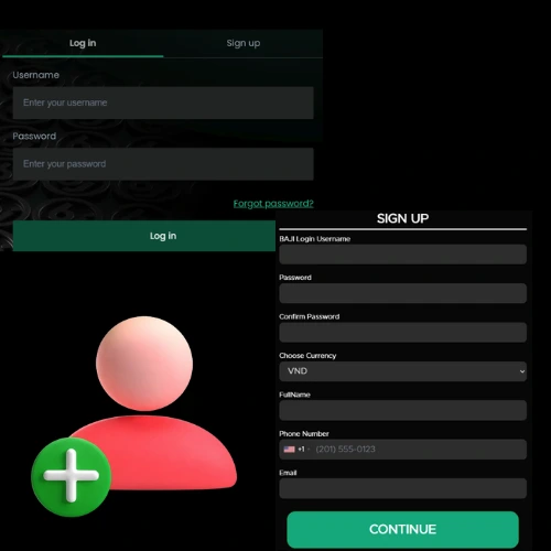 Baji app sign up screen