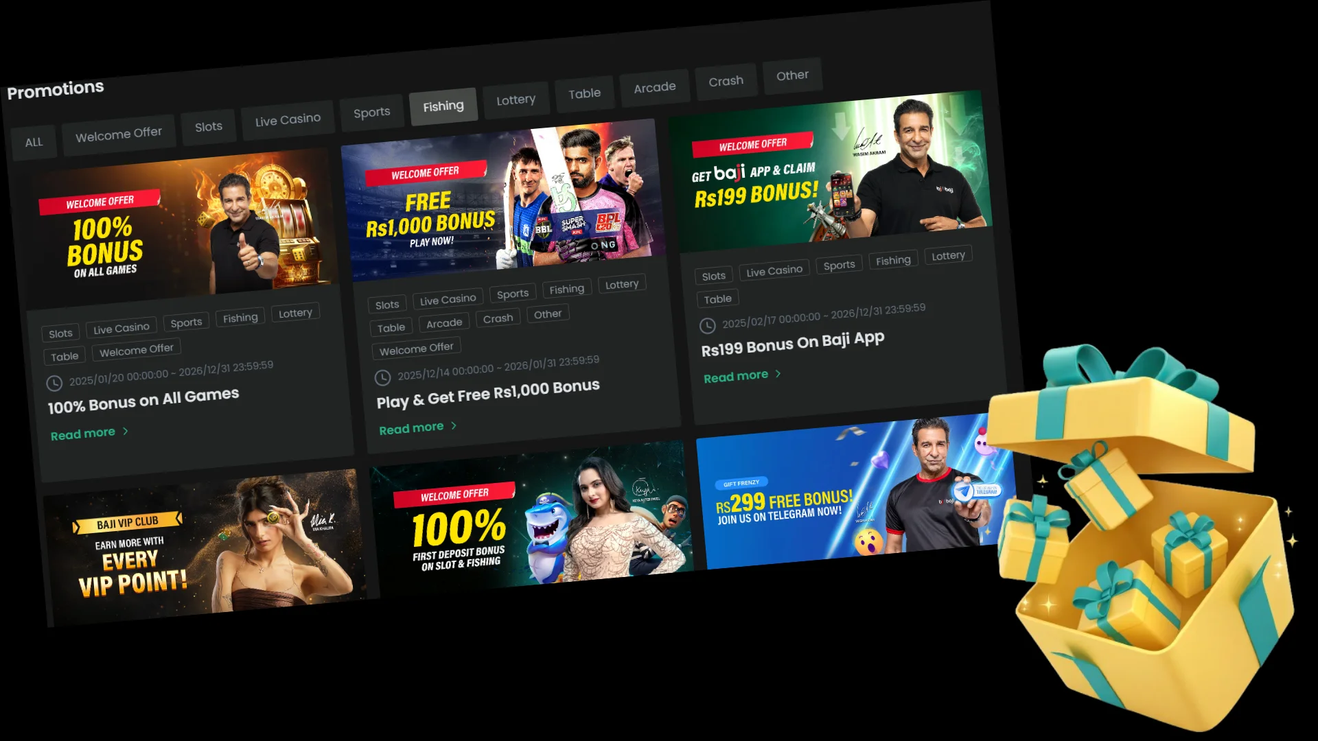 Baji bonus section showing rewards