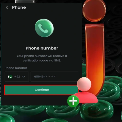 Baji account verification screen showing phone number verification step