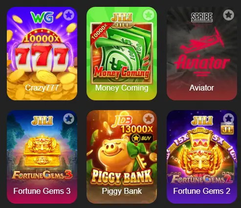 Baji APK showing multiple games