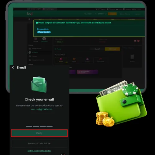 Baji withdrawal verification screen